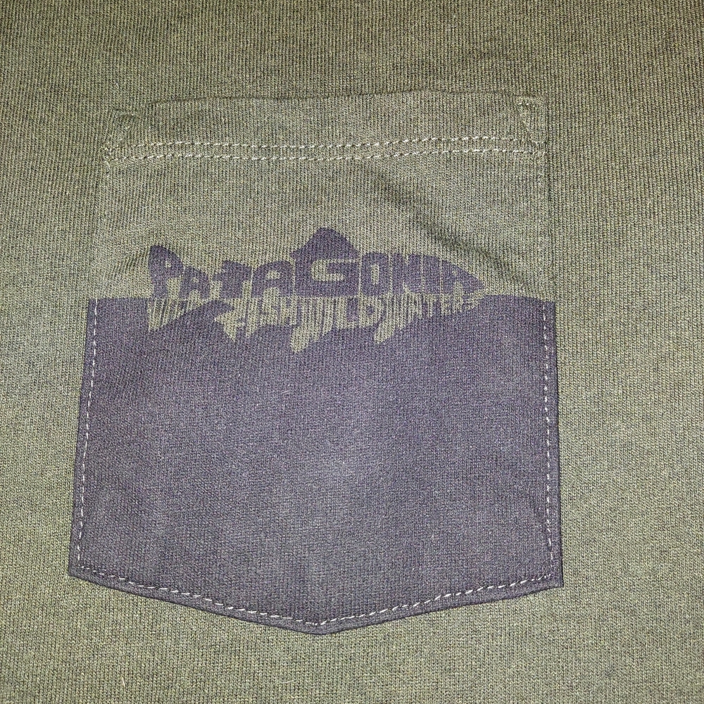 Patagonia Men's Wild Waterline Pocket Responsibili-Tee On Olive Green-XL - Picture 8 of 9